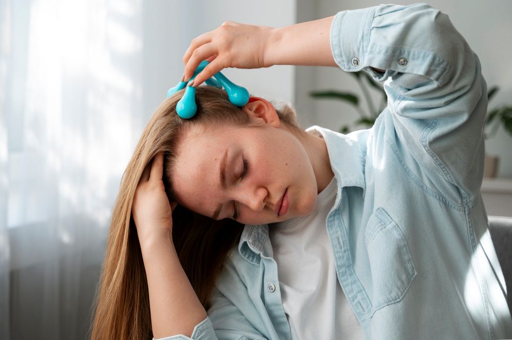 Relaksujący masażer do głowy