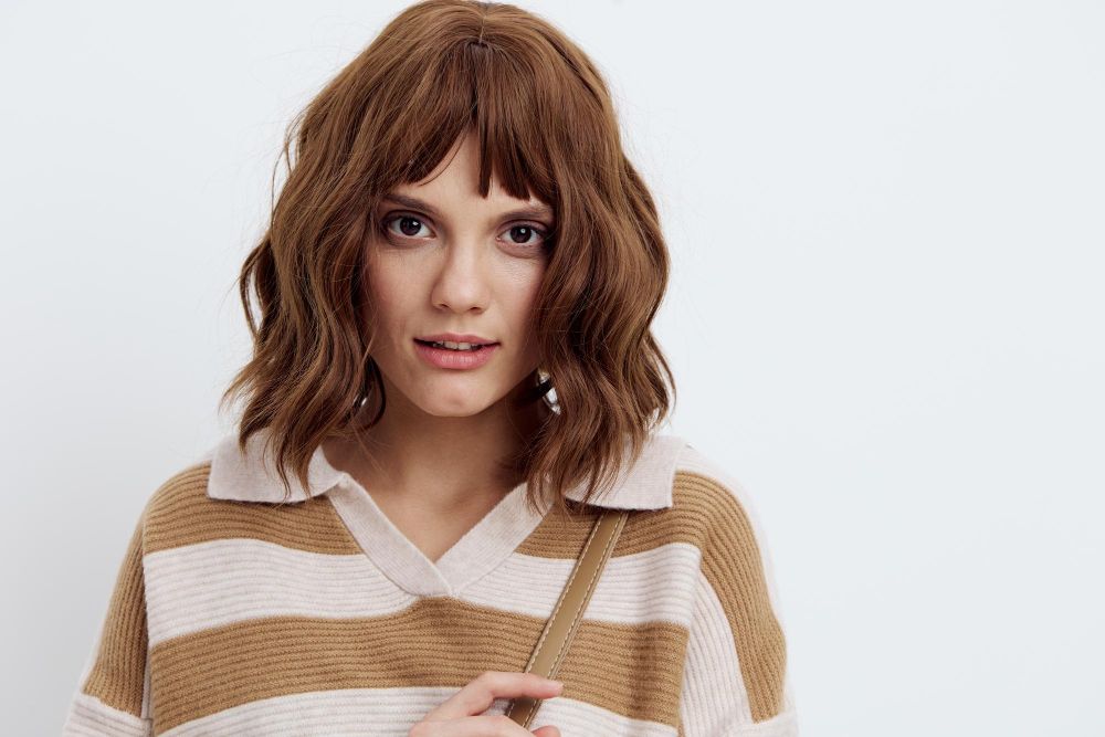 Fryzura bob z grzywką